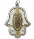 UK78421-PEWTER HAMSA 12CM SET WITH STONES,WHITE COLORS - 1 - Thumbnail