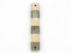 UK70575-MARBLE ROUND MEZUZAH 2 COLOR STRIPES 7CM