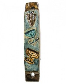 UK73969-CERAMIC MEZUZAH,HAND MADE 7CM,Nieuw,€33.25