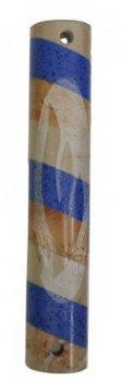 UK71136-MARBLE,BLUE COLOR ROUND MEZUZAH-LARGE SHIN - 1