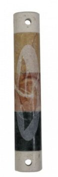 UK71138-MARBLE,3COLORS ROUND MEZUZAH-LARGE SHIN - 1