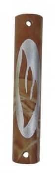 UK71156-MARBLE,DARK COLOR ROUND MEZUZAH-S SHIN - 1