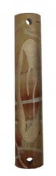 UK71159-MARBLE,DARK COLOR ROUND MEZUZAH-GOLDEN - 1