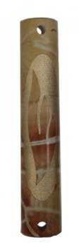 UK71161-MARBLE,DARK COLOR ROUND MEZUZAH-GOLDEN - 1