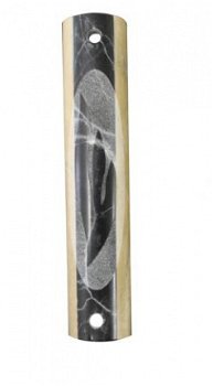 UK78212-MARBLE BLACK COLOR ROUND MEZUZAH-LARGE - 1