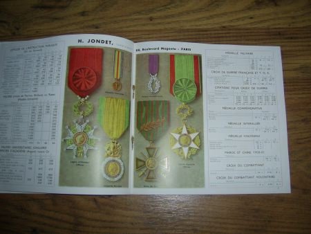 Brochure decorations et rubans H.Jondet 1939 - 1