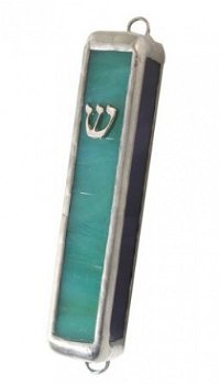 UK77057-STAINED GLASS MEZUZAH-HAND MADE 7CM,Nieuw,€41 - 1