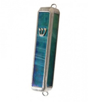 UK77060-STAINED GLASS MEZUZAH-HAND MADE 7CM,Nieuw,€41 - 1