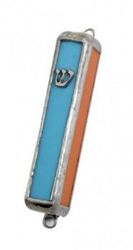 UK77072-STAINED GLASS MEZUZAH-HAND MADE 7CM,Nieuw,€41 - 1