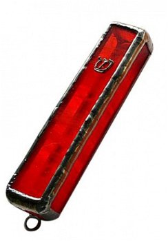 UK78466-STAINED GLASS MEZUZAH-HAND MADE 7CM,Nieuw,€41 - 1