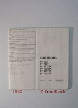 [1985 Grundig} Portable TV z/w. P1422/ P1722/- SK/-16 - 1