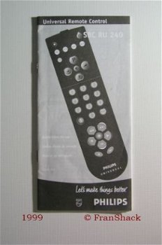 [1999 Philips] Universal Remote Control SBC RU 240 - 1