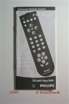 [1999 Philips] Universal Remote Control SBC RU 240