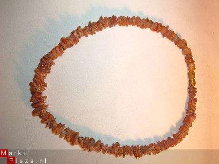 **DECEMBER!! **Natuur ruw Barnsteen Split collier #14 - 1