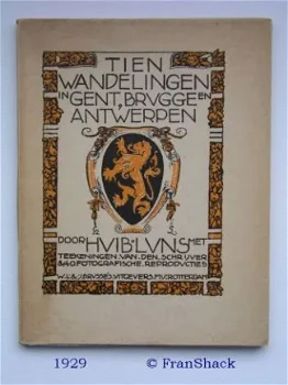 HW [1929] Tien wandelingen in Gent, Brugge en Antwerpen, Luns, - 1