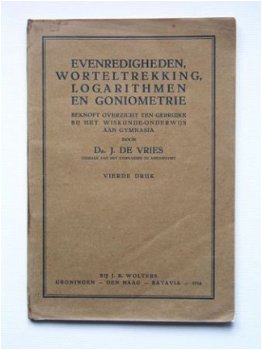 [1934] Wiskunde aan Gymnasia, De Vries, Wolters - 1
