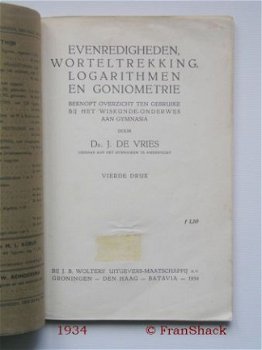 [1934] Wiskunde aan Gymnasia, De Vries, Wolters - 2