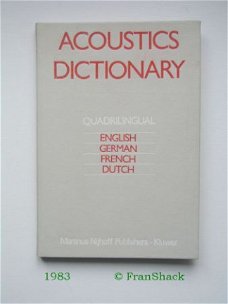 [1983] Acoustics Dictonary, Reichardt, MNP-Kluwer