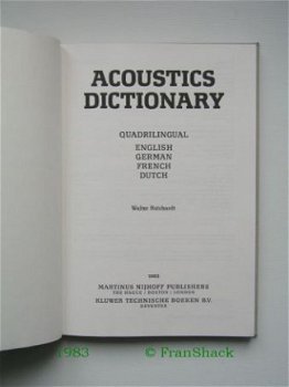 [1983] Acoustics Dictonary, Reichardt, MNP-Kluwer - 2