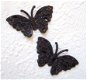 Vlinder met lovertjes ~ 3,5 cm ~ Zwart - 1 - Thumbnail