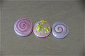 2 lila / roze button bead drukkers handgemaakt. - 1 - Thumbnail