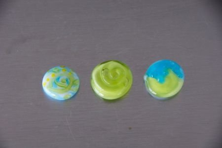 Lime / groen button bead drukker handgemaakt NIEUW. - 1