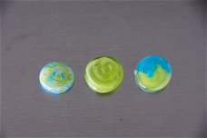 Lime / groen button bead drukker handgemaakt NIEUW.