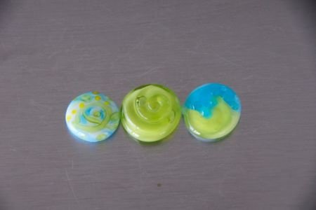 Lime / groen button bead drukker handgemaakt NIEUW. - 2