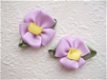 Mooie bloem van grosgrain lint ~ Lila paars - 1 - Thumbnail