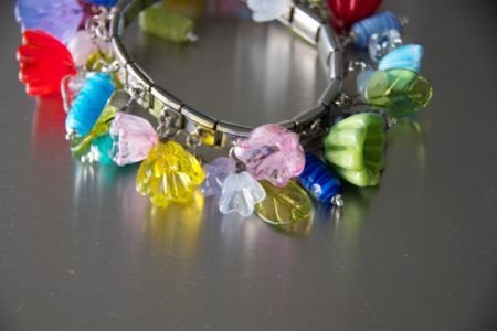 Bloemen armband Zomer van glas handgemaakt. - 1