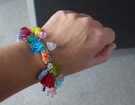 Bloemen armband Zomer van glas handgemaakt. - 1