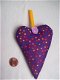 mooi hart met gouddeel satijnlint en lila organza roosje - 2 - Thumbnail
