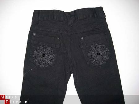 zwarte skinny jeans (meidenspijkerbroek) Chilong mt 122/128 - 1