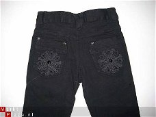 zwarte skinny jeans (meidenspijkerbroek) Chilong mt 122/128