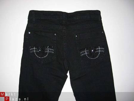 zwarte skinny jeans (meidenspijkerbroek) E 5096 mt 170/176 - 1