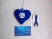 gelukshart blauw met kraal & gratis darkblue ME / CVS ribbon - 1 - Thumbnail