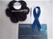 blauwe bloem broche speld corsage - gratis ME lintje ribbon - 2 - Thumbnail