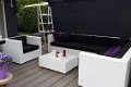 Loungeset Arbrini wit wicker hoekbank,stoel, tafel gratis levering - 7 - Thumbnail