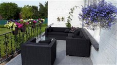 AANBIEDING loungeset Arbrini Zwart €1395 MET GRATIS LEVERING