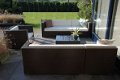 Loungeset Arbrini bruin wicker, hoekbank, stoel en tafel € 1.395,00 - 1 - Thumbnail