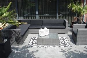 Loungeset Arbrini grijs wicker hoekbank tuin set gratis levering - 1