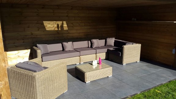 AANBIEDING loungeset Kunststof Riet Naturel NU € 1.799,00 - 5