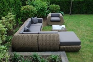 AANBIEDING Loungeset Curved Riet Rondwicker NU € 1.995,00 - 1