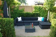 AANBIEDING Loungeset Curved Zwart NU €1495 + GRATIS LEVERING