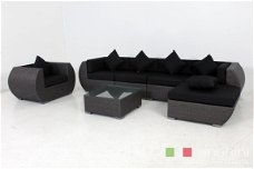 AANBIEDING Loungeset Curved Grijs/Zwart gemêleerd NU € 1495