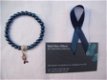 donkerblauwe parel armband + zilver hope ribbon v ME patient - 2 - Thumbnail