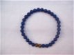 donkerblauwe edelsteen kralen met brons + gratis ME ribbon - 1 - Thumbnail