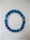 botswana agaat armband blauw blauwtinten met oud goud kraal - 2 - Thumbnail