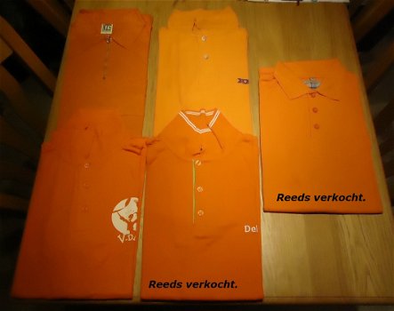 Te koop diverse (nieuwe) oranje T-shirts en polo's (maat XL) - 1