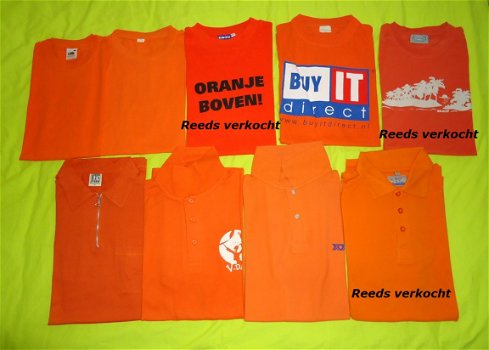 Te koop diverse (nieuwe) oranje T-shirts en polo's (maat XL) - 6